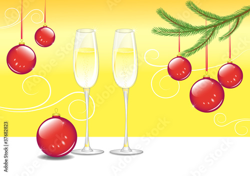 sektglas an weihnachten