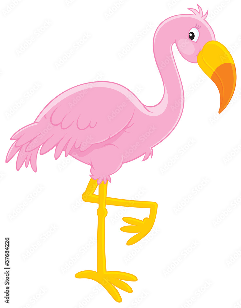 Naklejka premium Pink flamingo