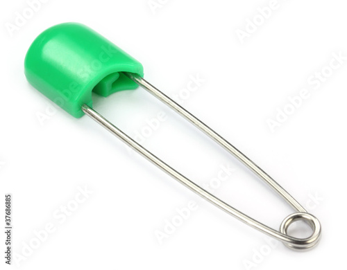 Green safety pin