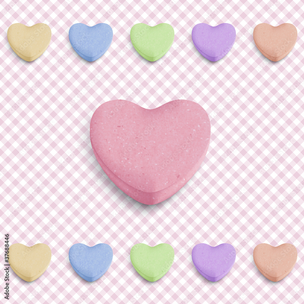 Sfondo con caramelle a cuore -Candy heart background