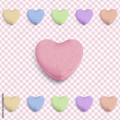Sfondo con caramelle a cuore -Candy heart background