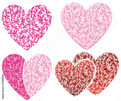 pink hearts set