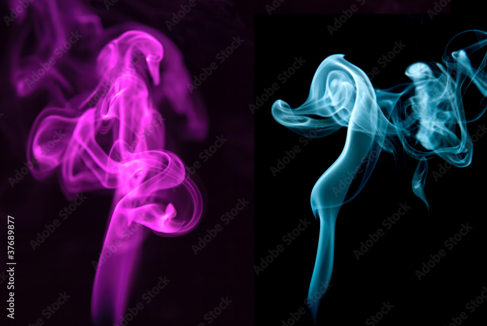 Fototapeta premium Two opposing smoke forms.