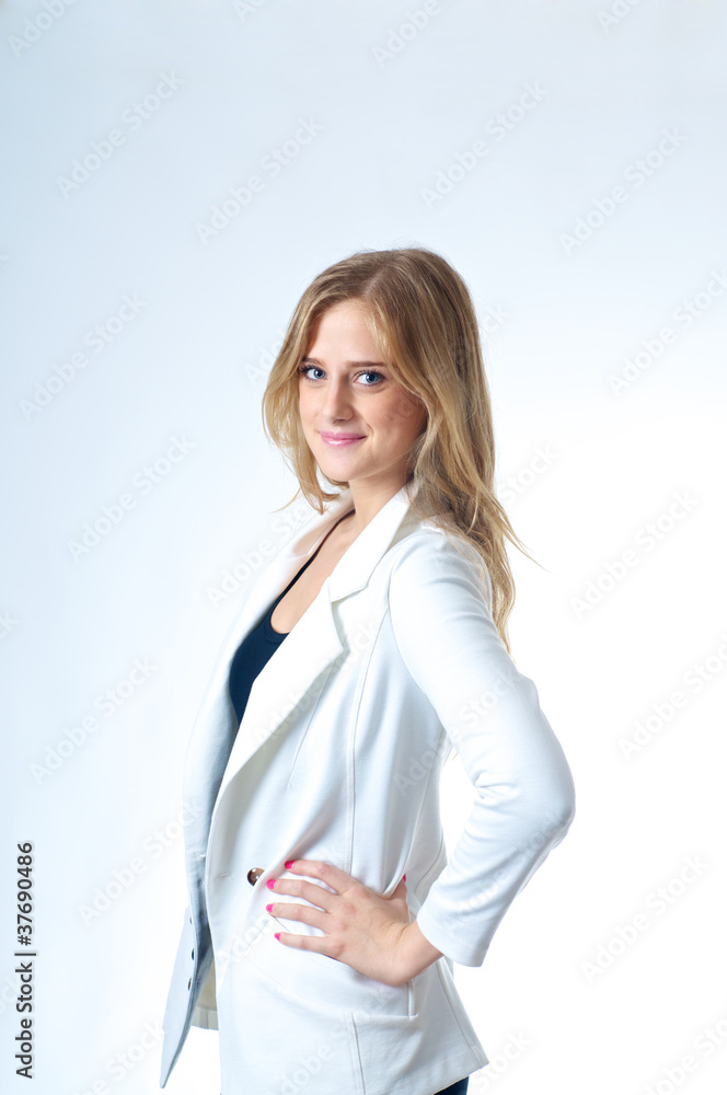 Attractive Young Girl With Blue Eyes Attractive Young Girl With Blue Eyes