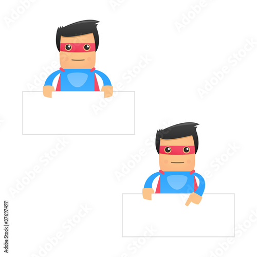 set of funny cartoon superhero