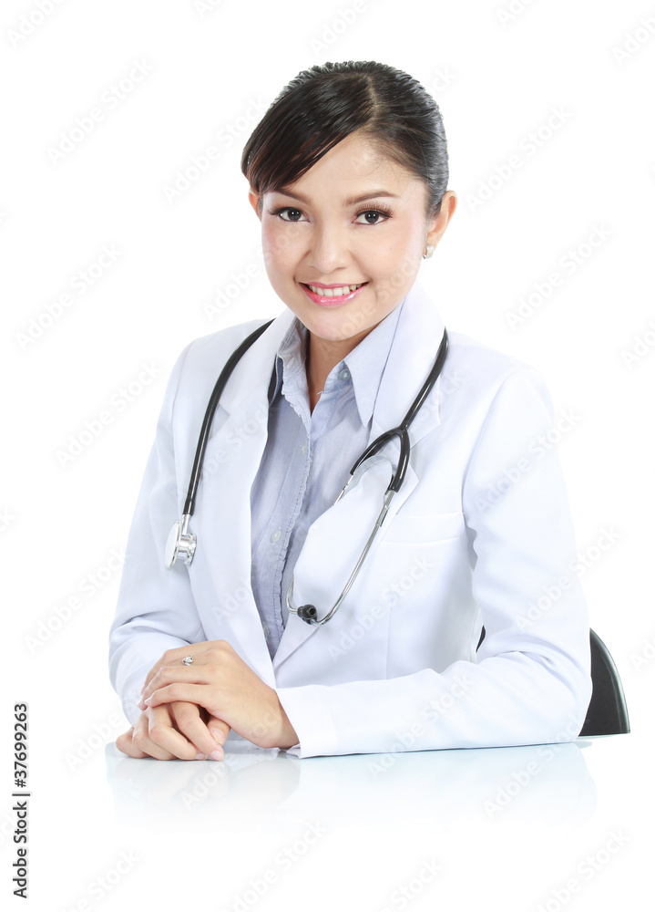 Smiling medical doctor with stethoscope Smiling medical doctor with stethoscope