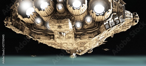 Canvas Print Battle Cruiser in Low Orbit - 1