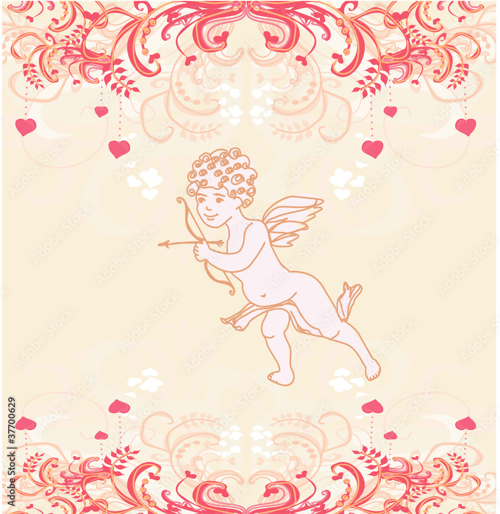 happy valentines day card with cupid happy valentines day card with cupid