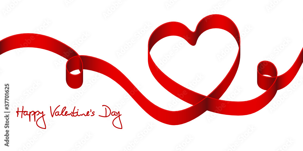 Satin Bow Red Heart & 2 Swirls Satin Bow Red Heart & 2 Swirls