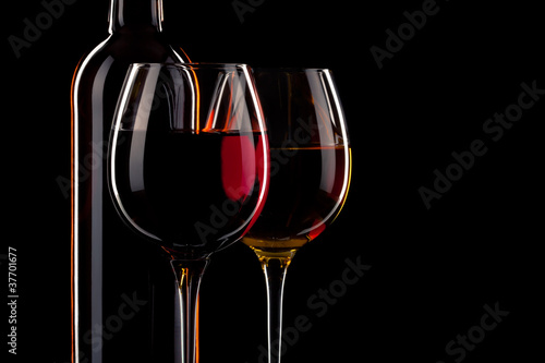 Obraz na płótnie vin bouteille verre w salonie