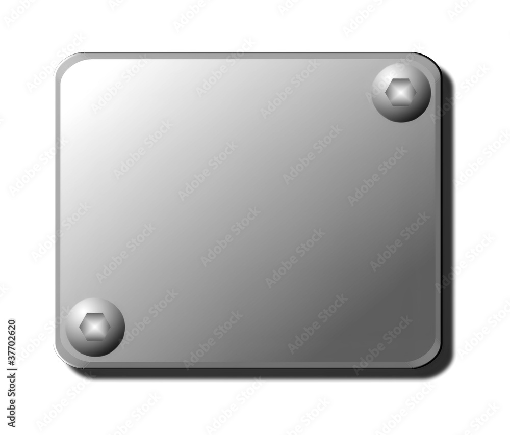 metal plate with screw heads isolated white background metal plate with screw heads isolated white background