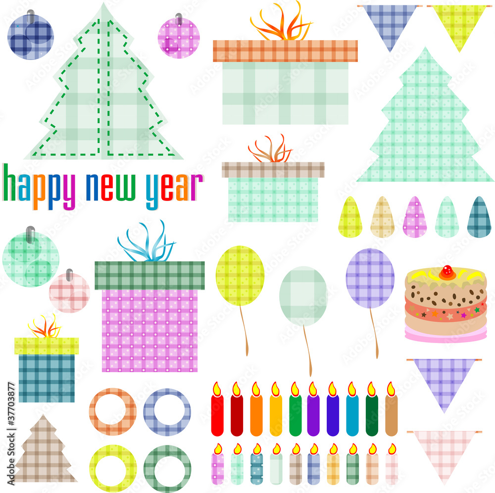 Christmas and New Year decoration elements. holiday theme Christmas and New Year decoration elements. holiday theme