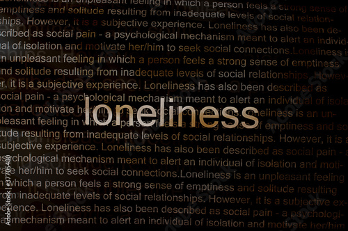 Typed text Loneliness on paper