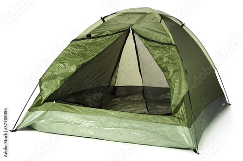 tourist tent isolated on white photo