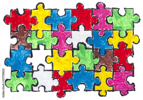 Painted puzzles abstract concept