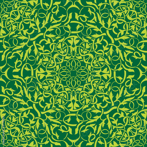 Wallpaper Mural Green seamless wallpaper pattern Torontodigital.ca