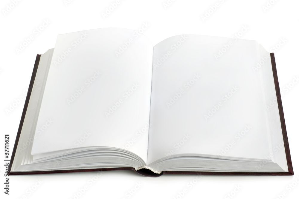 Opened book with blank pages Opened book with blank pages