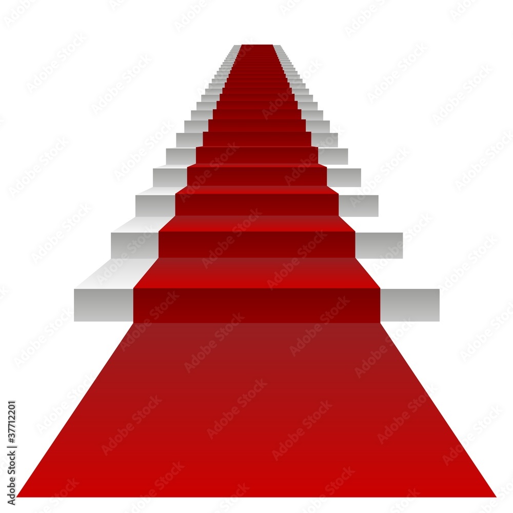High resolution image of a 3D stair with red carpet High resolution image of a 3D stair with red carpet