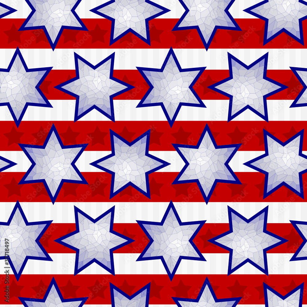 Seamless Fourth of July Faceted Star Background Tile Seamless Fourth of July Faceted Star Background Tile