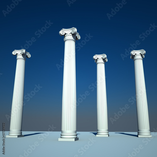 Classical style columns in ionic order photo