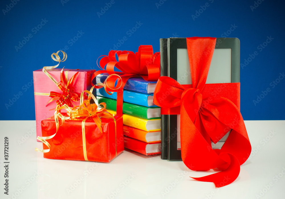 Christmas presents with electronic book reader