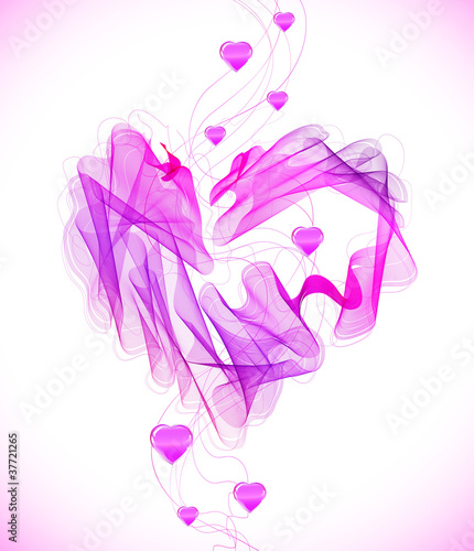 Valentines pink abstract heart
