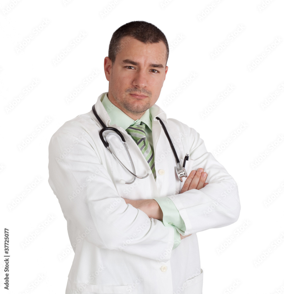 Doctor with hands folded. Doctor with hands folded.