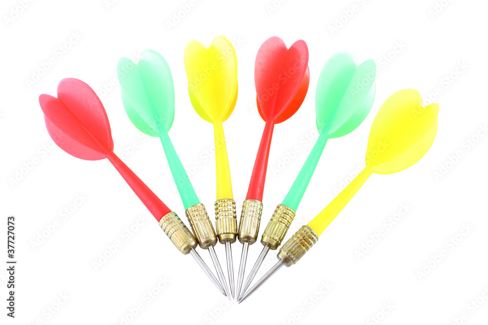 Series of multiple color darts. Series of multiple color darts.