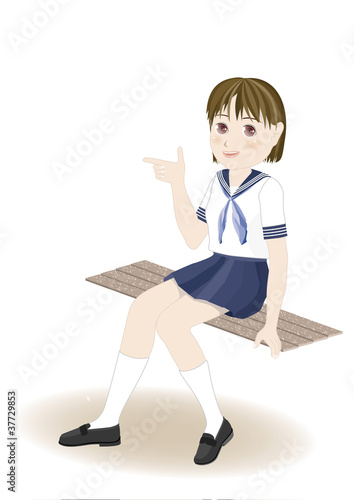 女子学生B半袖