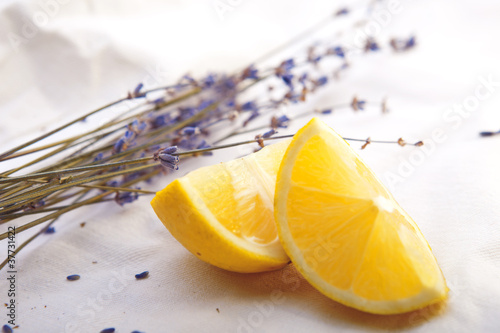 Fresh lemon with lavender