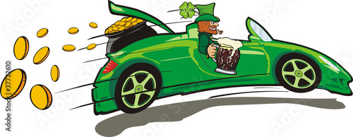 leprechaun, convertible and a treasure