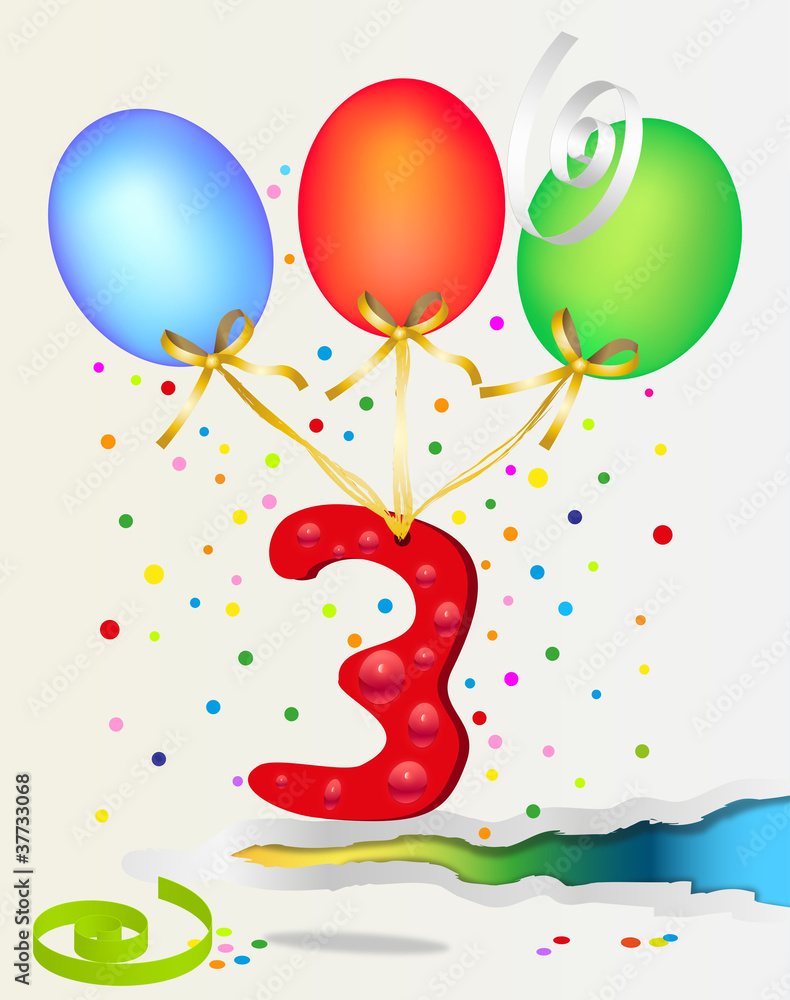 mein dritter geburtstag Adobe Stock