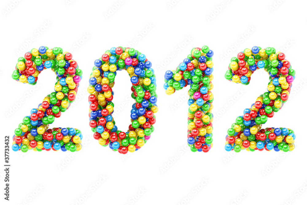 Colorful 2012 numbers on white