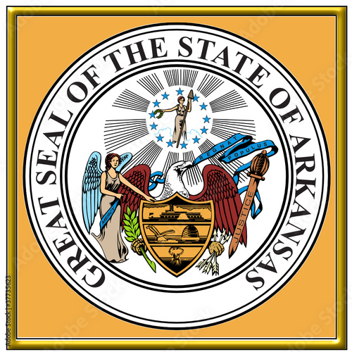 usa states city county arkansas emblem seal coat