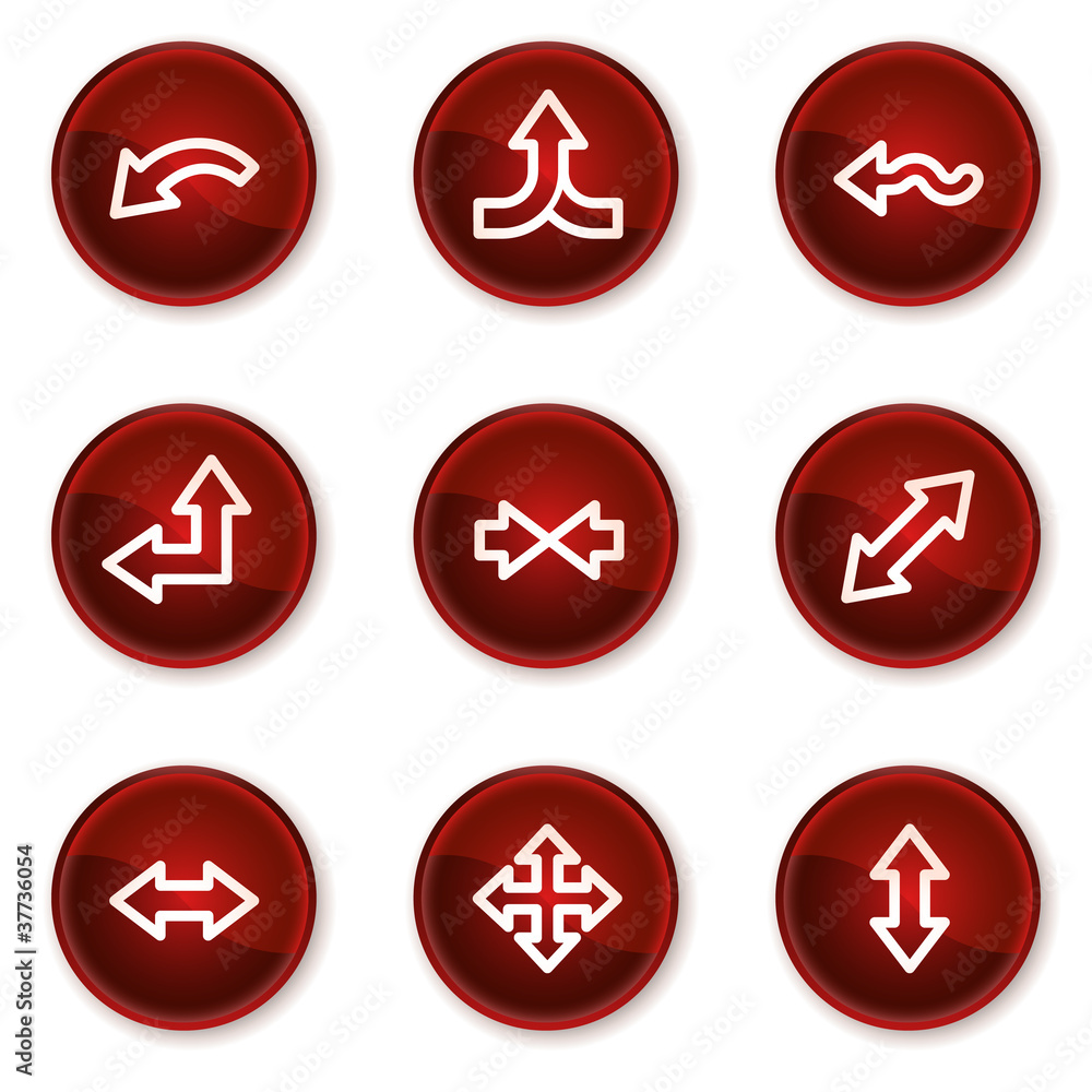 Arrows web icons set 2, dark red circle buttons Arrows web icons set 2, dark red circle buttons