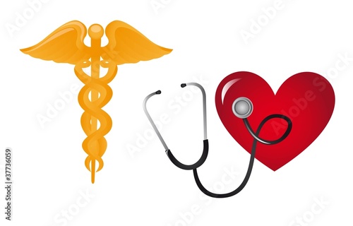 medical sign with stethoscope