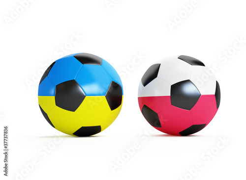 soccer-ball flag Ukraine and Poland