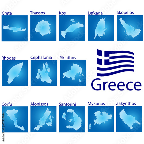 island on Greece map vector illustration