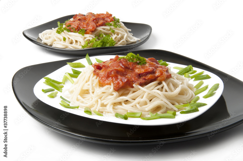 Closeup of spaghetti