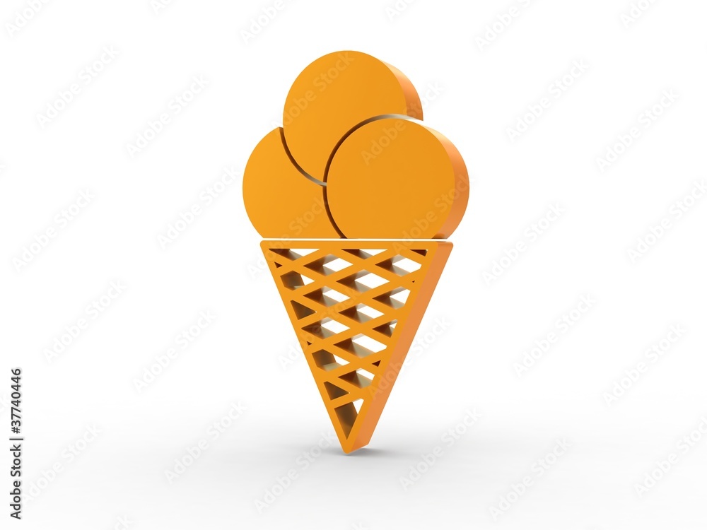 3d Icon Eis orange 3d Icon Eis orange