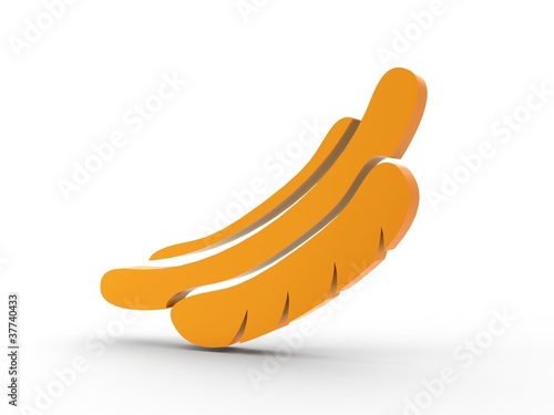 3d Icon Hotdog orange