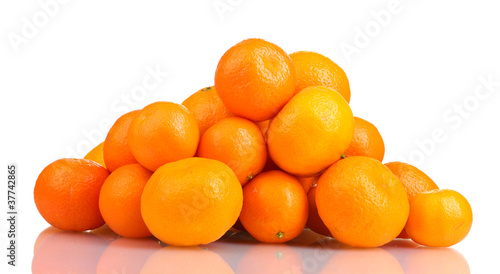 tangerines in isolated on white