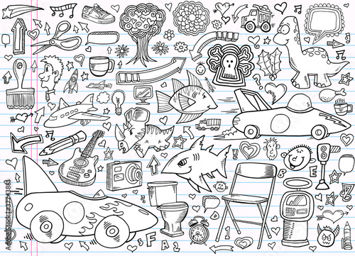 Notebook Doodle Design Elements Vector Set