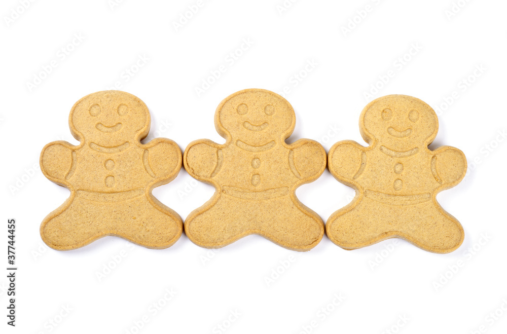 Ginger Boy Cookies Isolated on White Ginger Boy Cookies Isolated on White