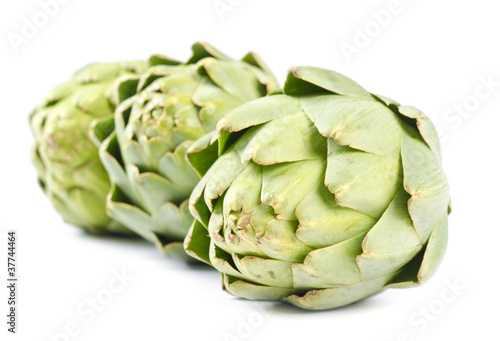Artichokes Isolated on White
