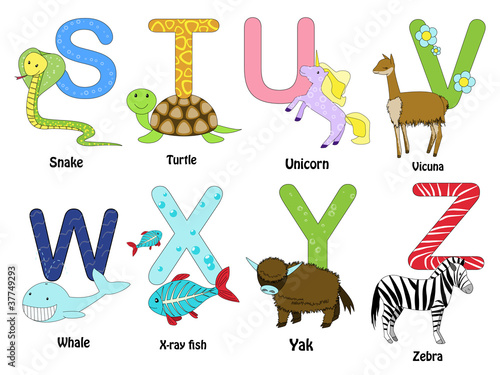 Alphabet from S to Z