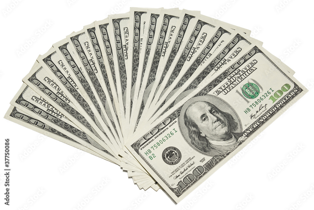 Dollars on a white Dollars on a white
