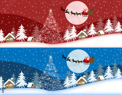 Red and blue christmas banners © Balint Radu