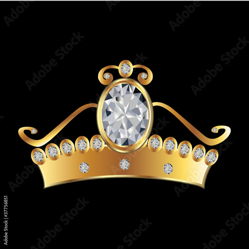 Princess crown in gold and diamonds