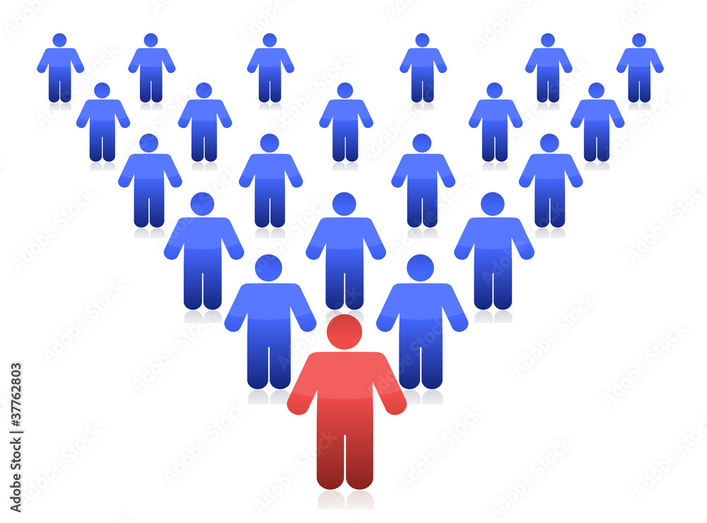business leader in team illustration design on white business leader in team illustration design on white